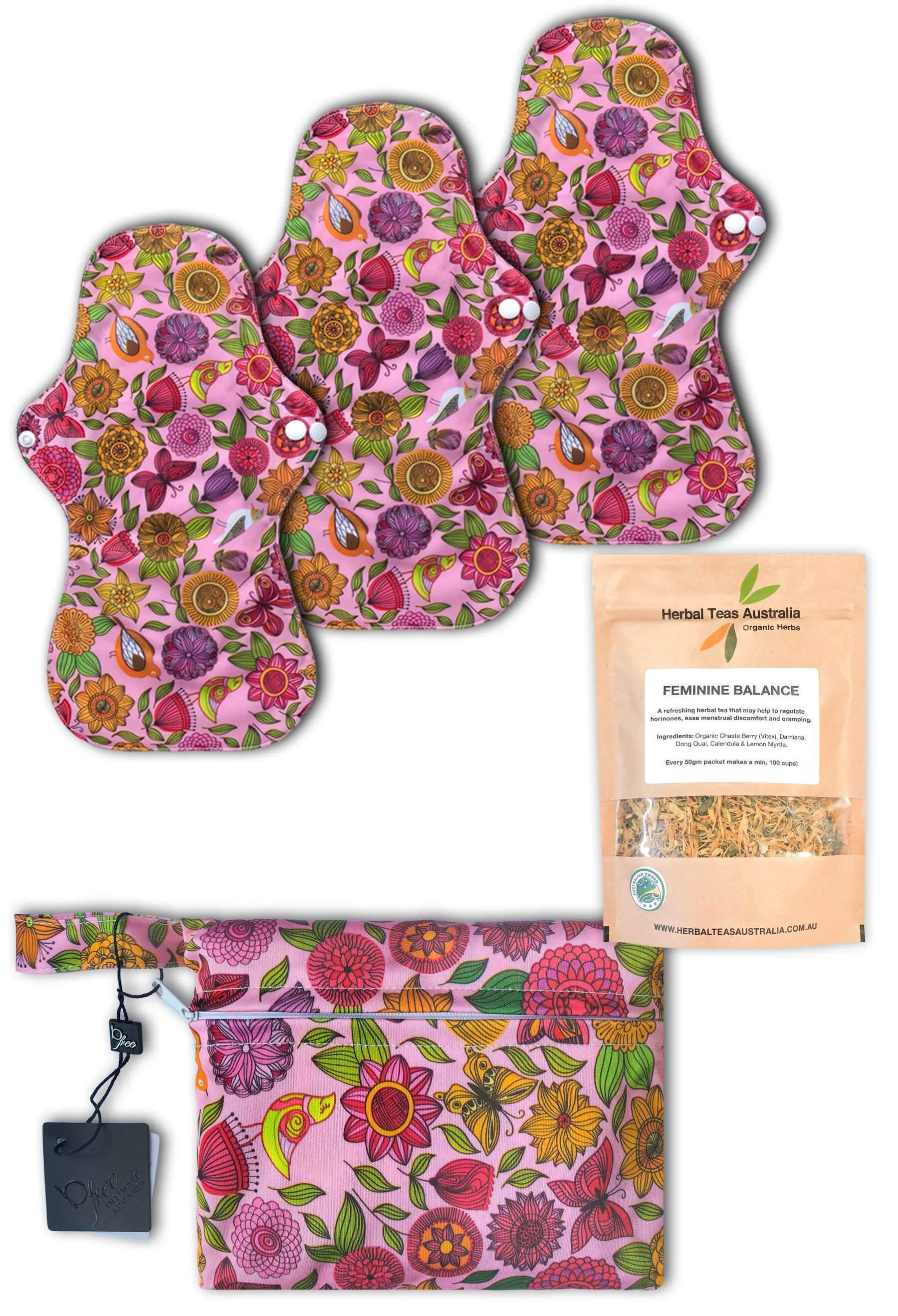 Night Reusable Stay-Dry Pads   Hormone Balancing Tea Set