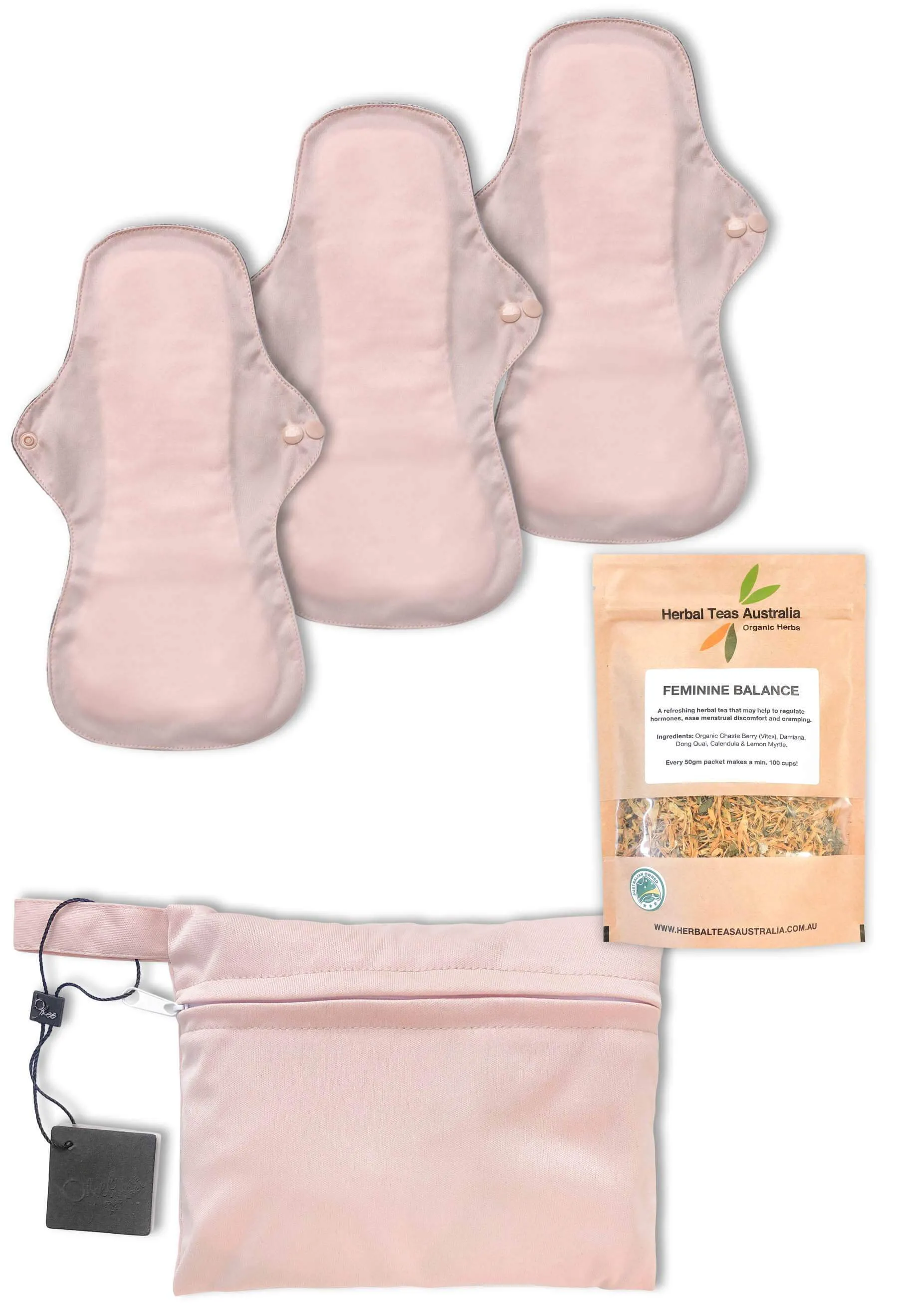 Night Reusable Stay-Dry Pads   Hormone Balancing Tea Set