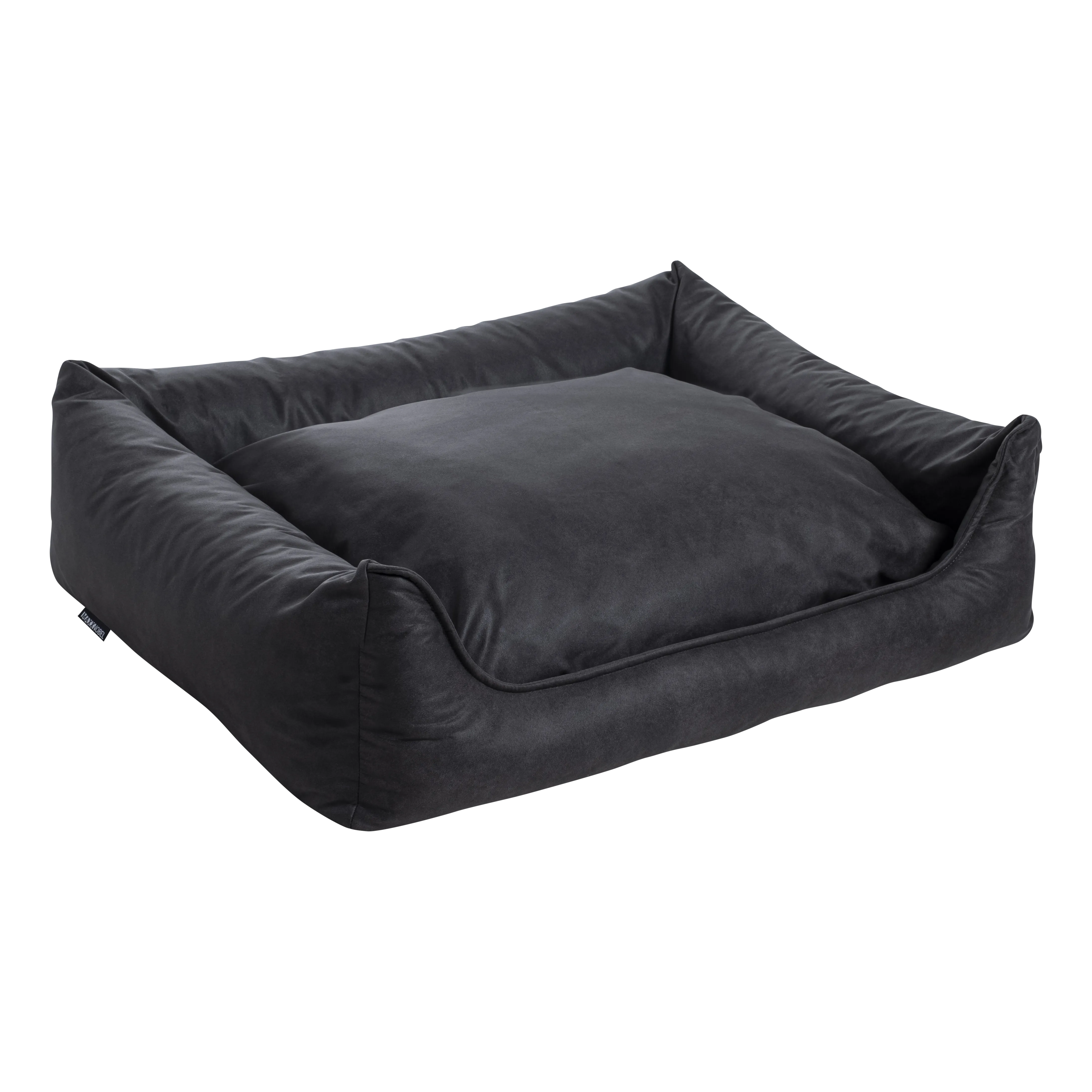 Orthopedic Sofa - Leatherlook/Teddy - Black