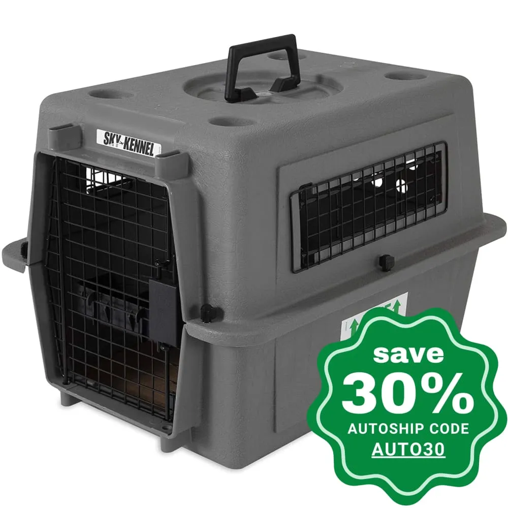 Petmate - IATA Approved Sky Kennel Small Carrier (Gray) - 21"L x 16"W x 15"H