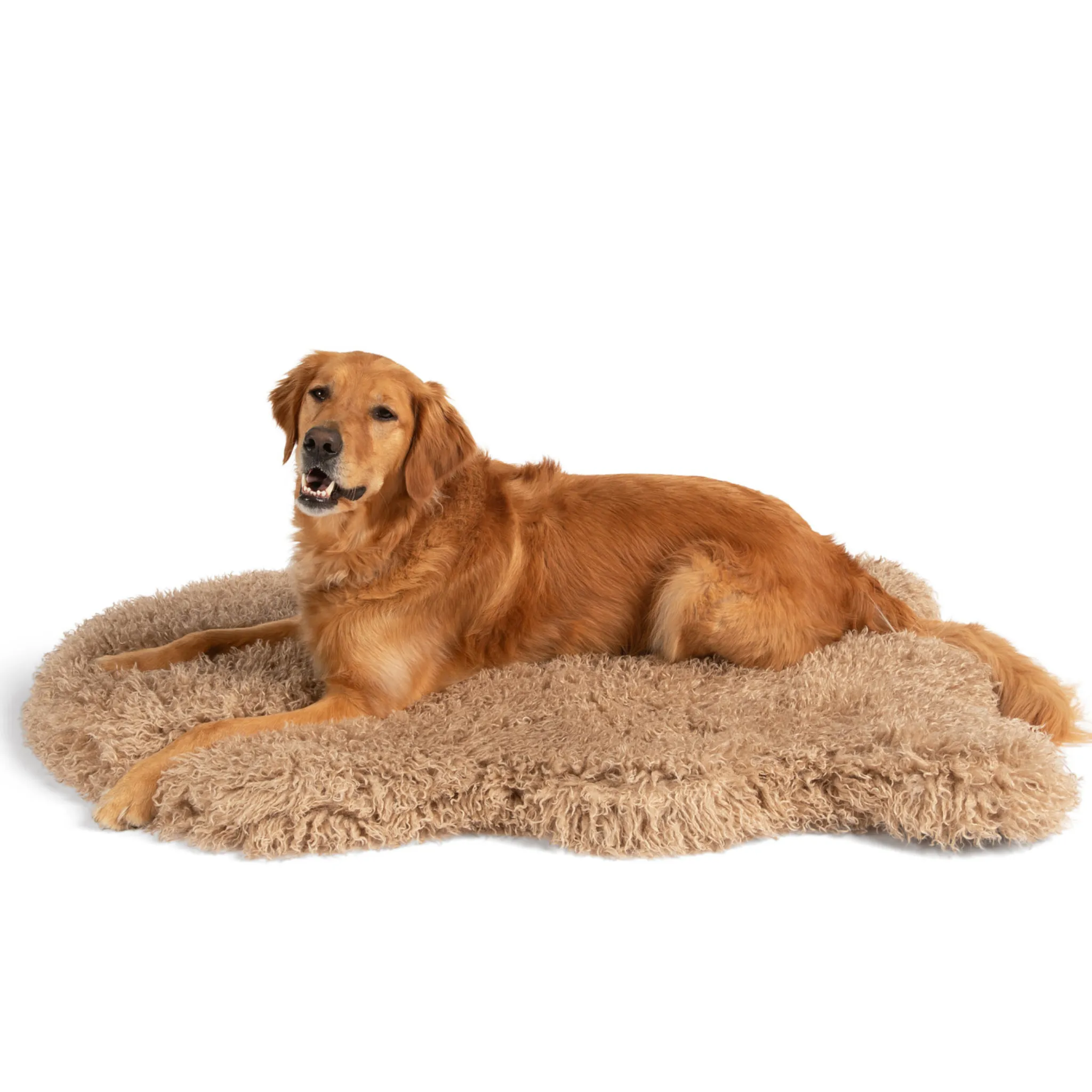 PupRug™ Luxe Orthopedic Bed   Matching Bed Runner Bundle - Plush Sheep Tan
