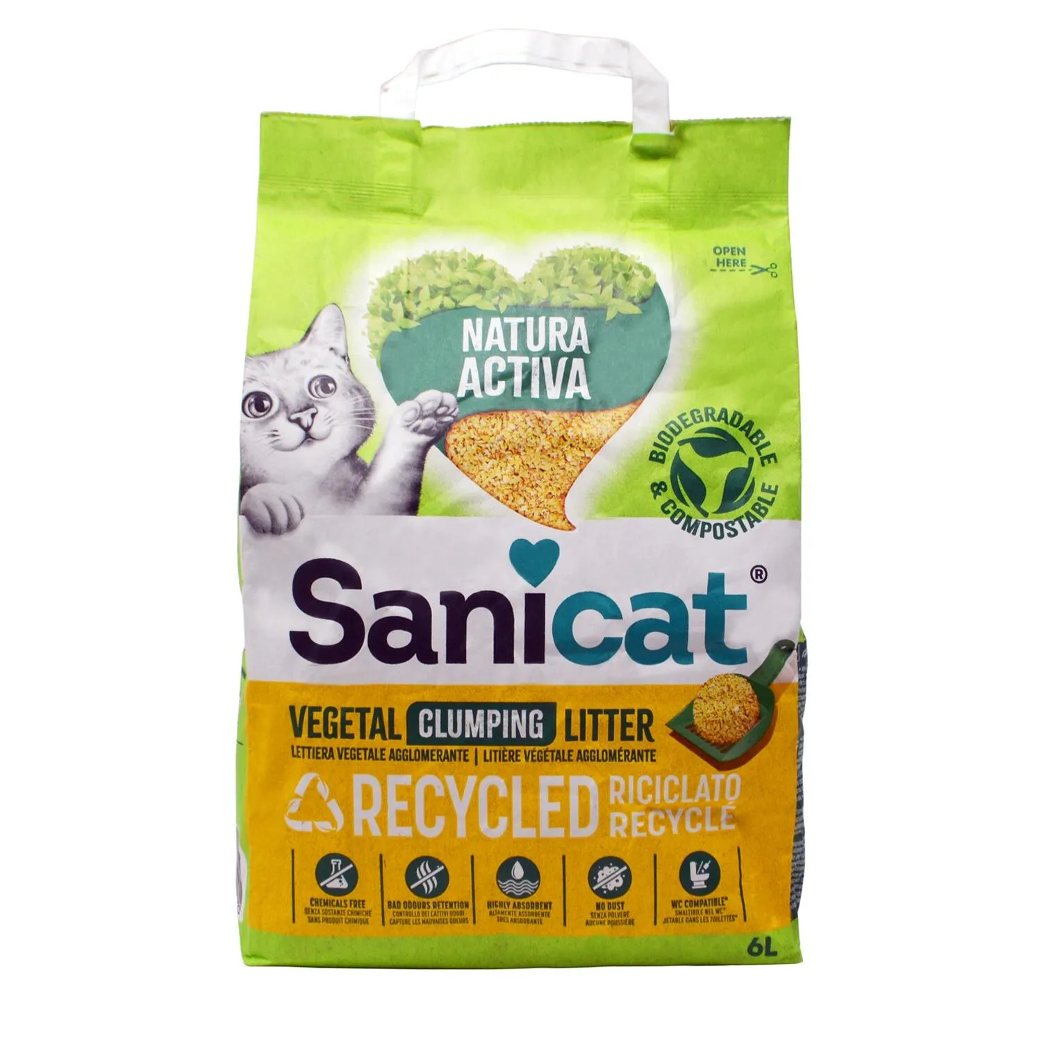 SaniCat | Recycled Corn Cob | Clumping Natural Cat Litter - 6L