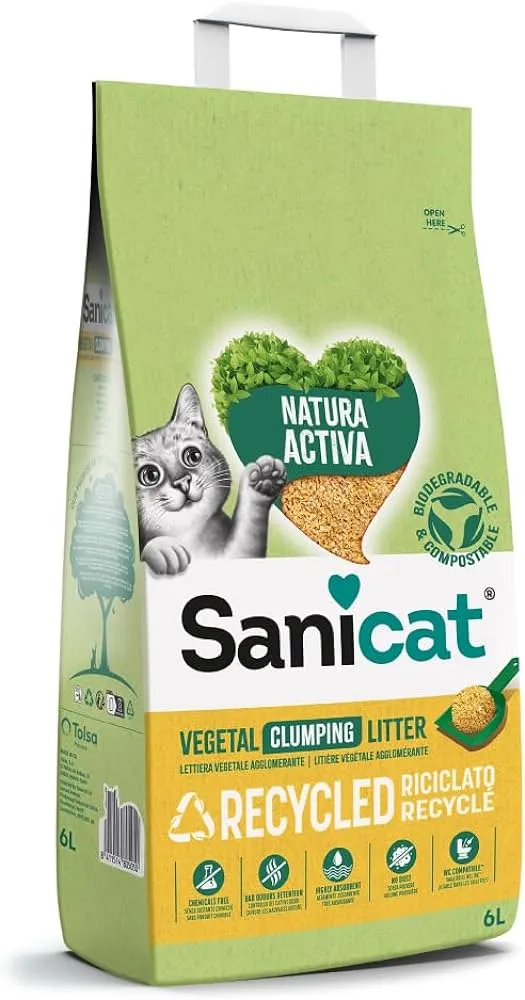SaniCat | Recycled Corn Cob | Clumping Natural Cat Litter - 6L
