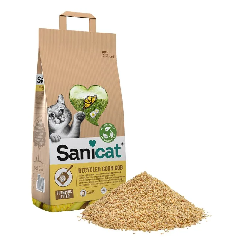 SaniCat | Recycled Corn Cob | Clumping Natural Cat Litter - 6L