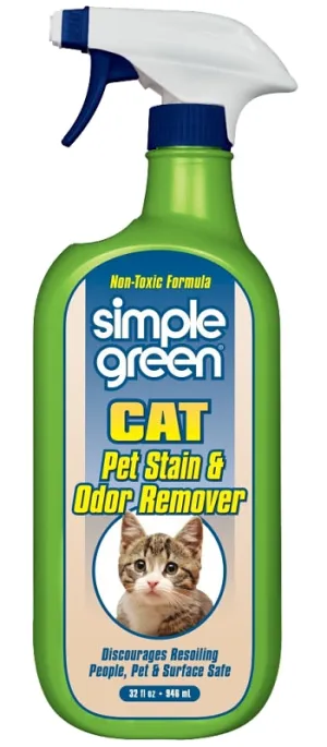 Simple Green 2010000615311 Cat Stain and Odor Remover, Liquid, Citrus, 32 oz :EA: QUANTITY: 6