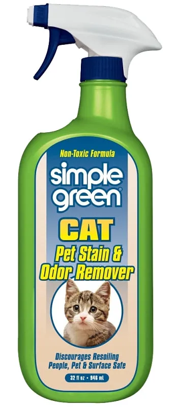 Simple Green 2010000615311 Cat Stain and Odor Remover, Liquid, Citrus, 32 oz :EA: QUANTITY: 6