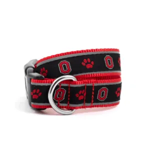 The Worthy Dog Ohio State Block O Paw Print Dog Collar