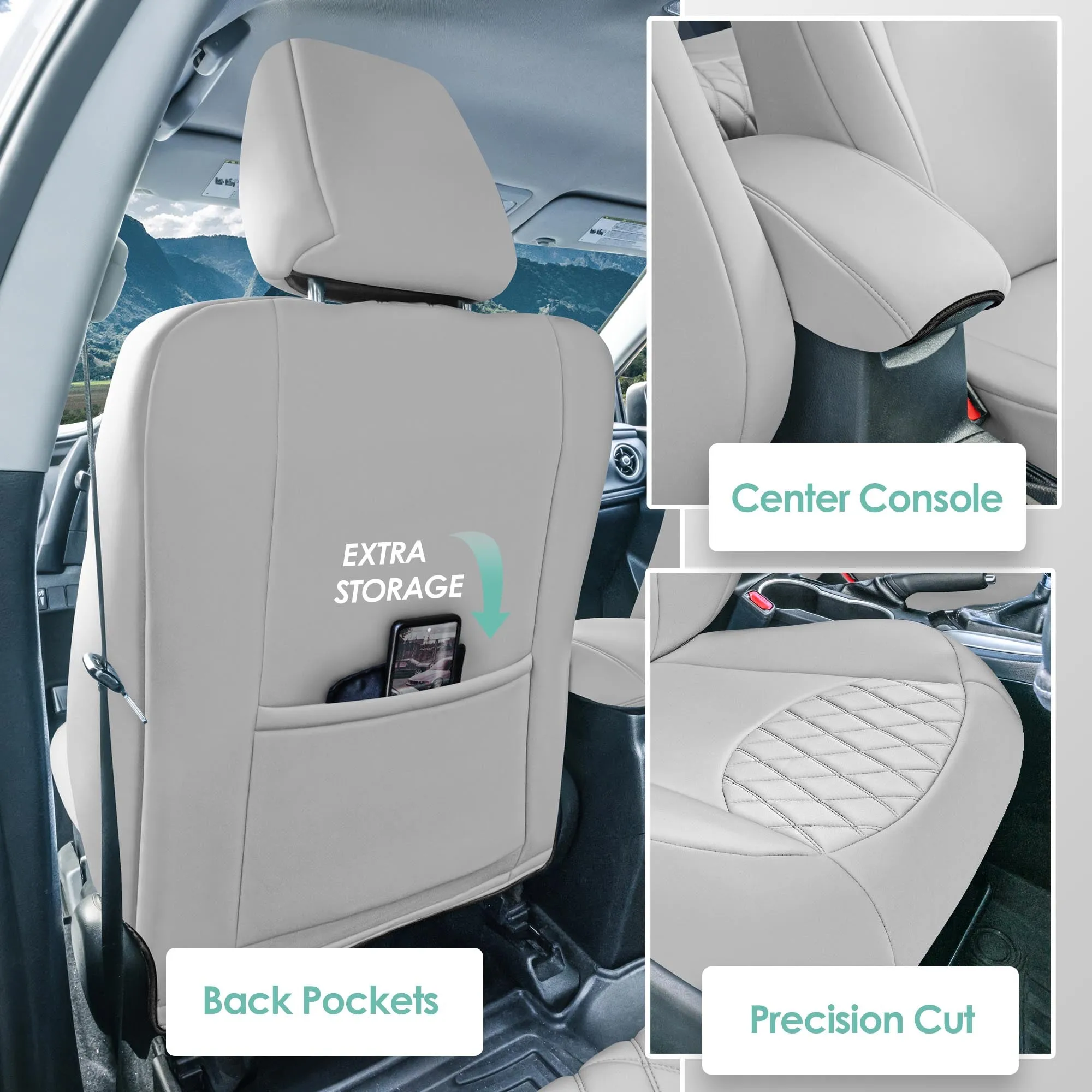 Toyota Corolla S | SE | LE 2014-2019 - Front Set Seat Covers - Solid Gray Ultraflex Neoprene