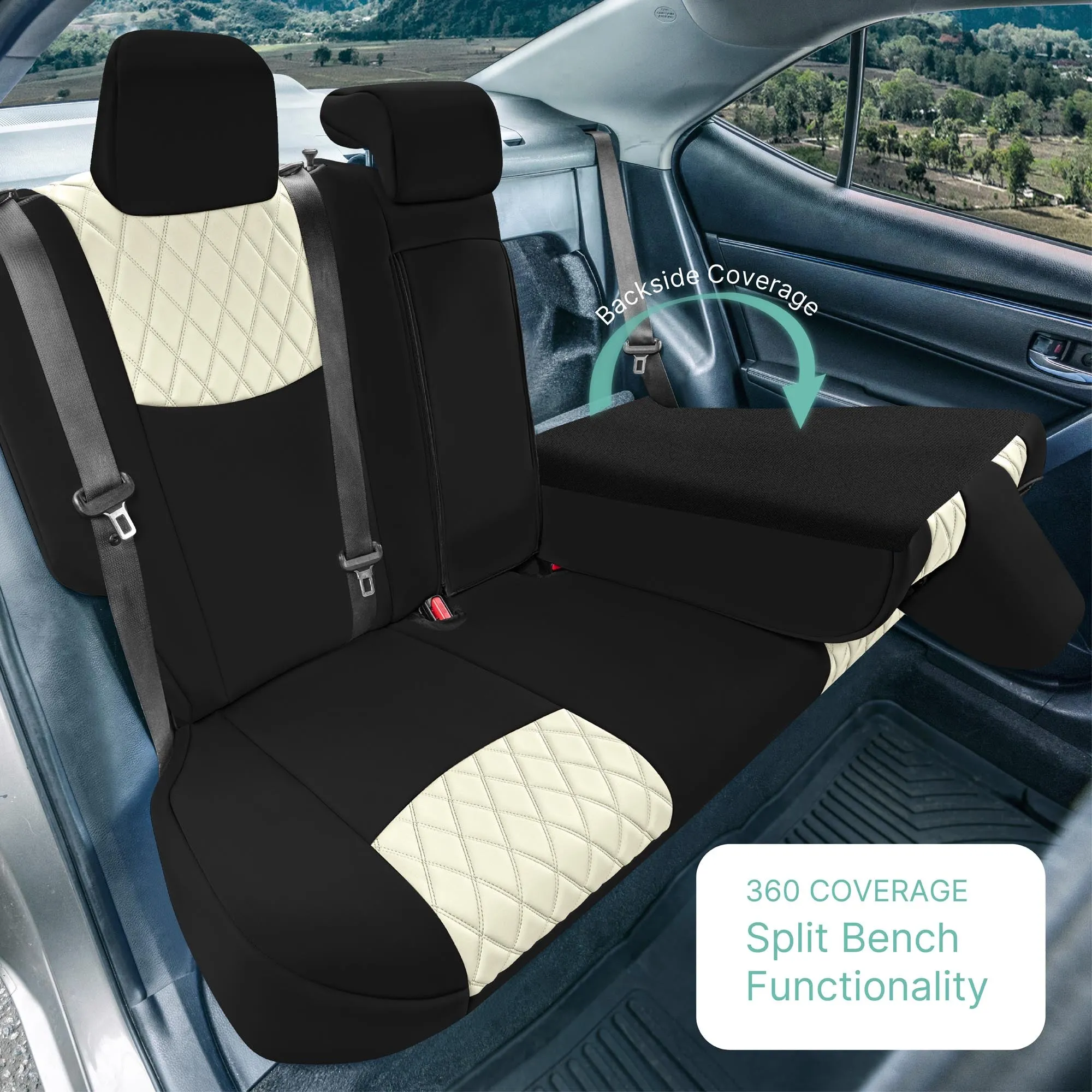 Toyota Corolla S | SE | LE 2014-2019 - Full Set Seat Covers - Beige Ultraflex Neoprene