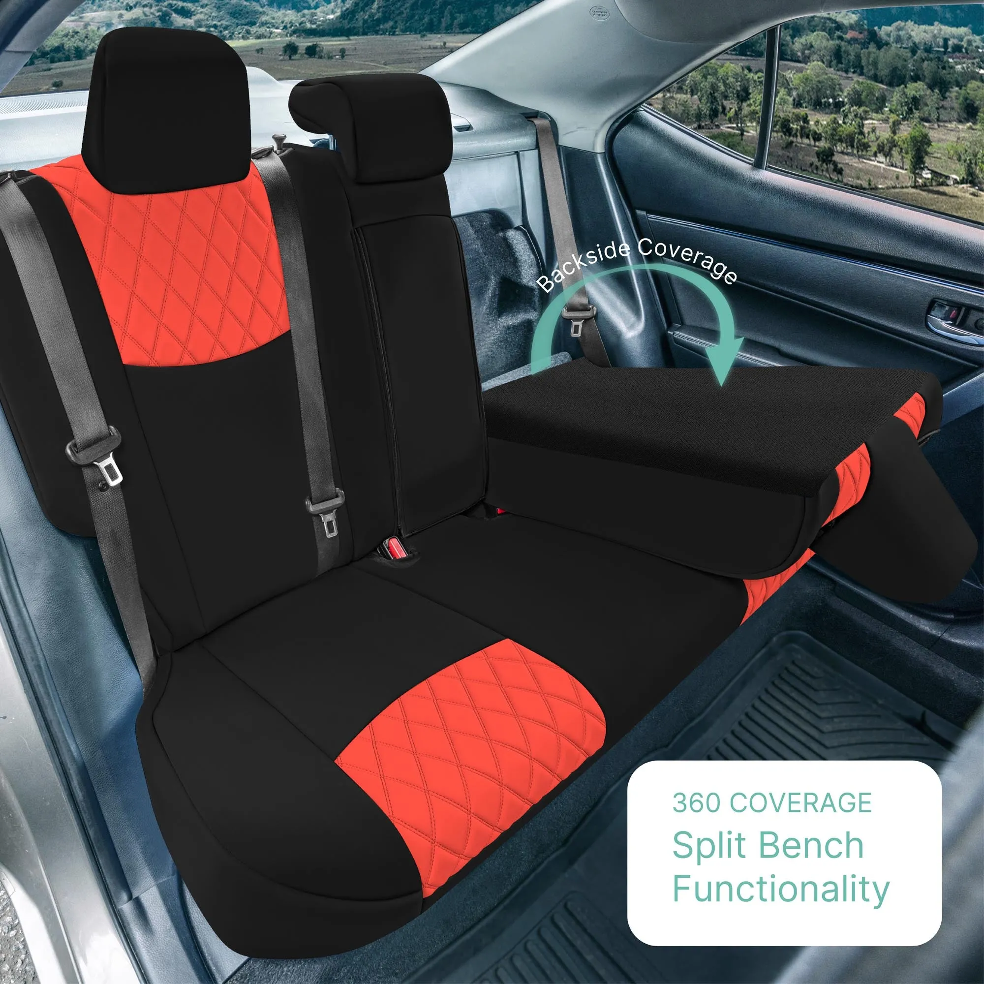 Toyota Corolla S | SE | LE 2014-2019 - Full Set Seat Covers - Red Ultraflex Neoprene