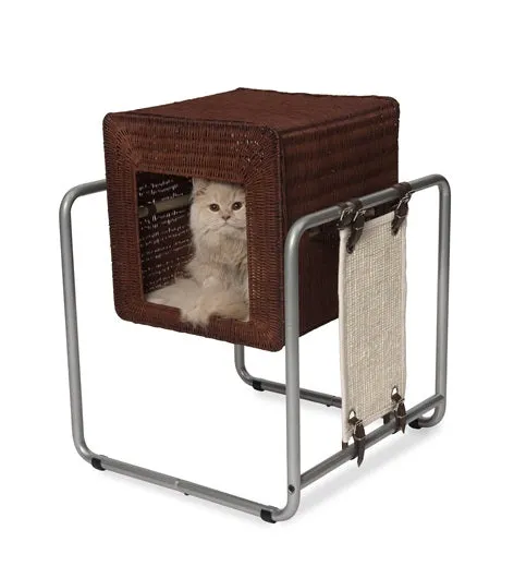 Vesper V-Cube Rattan Cat Post