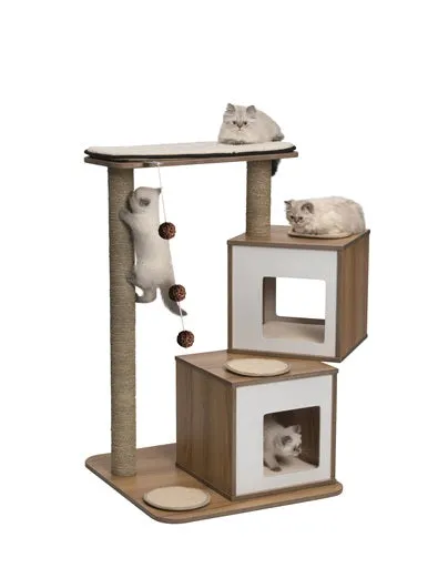 Vesper V-Double In Walnut Cat Condo