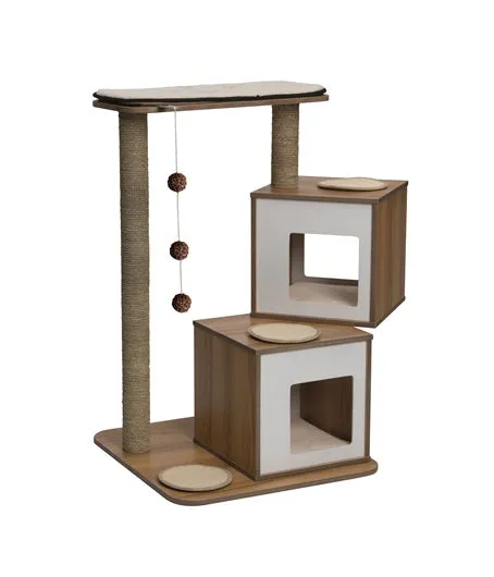 Vesper V-Double In Walnut Cat Condo