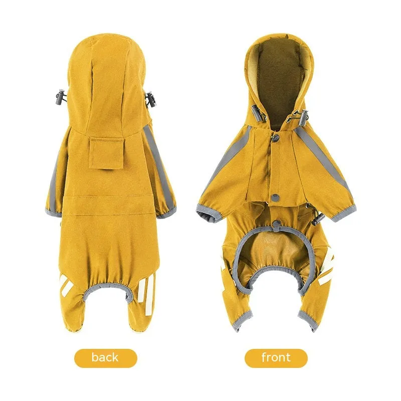 Winter dog coat with headdress