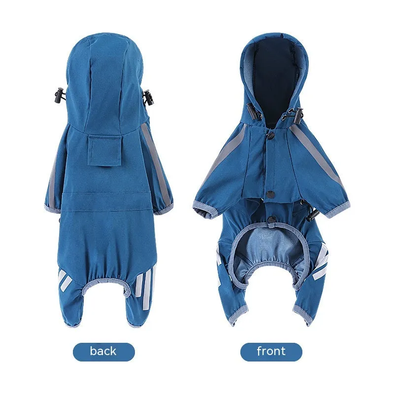 Winter dog coat with headdress