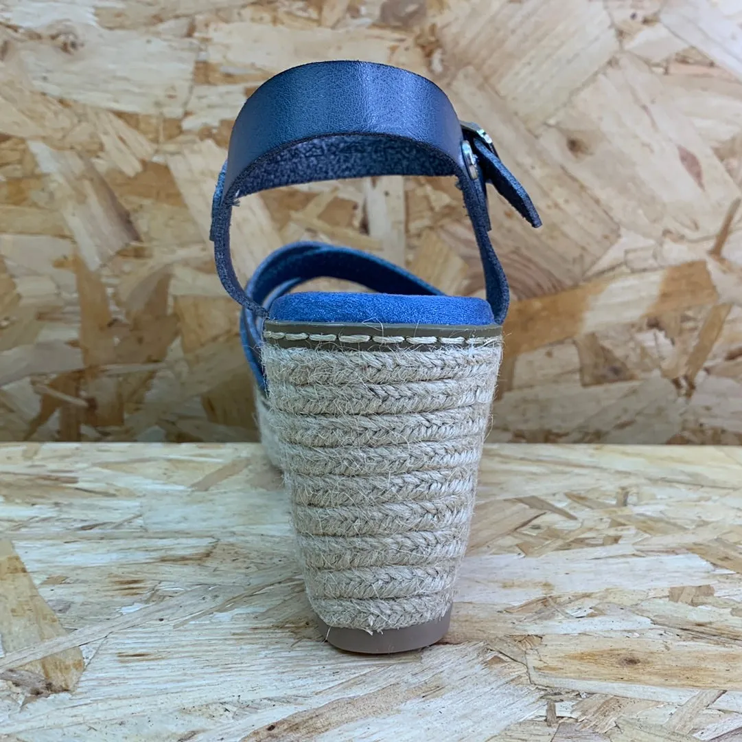 Xti Womens Fashion Wedge Sandals - Jeans Blue