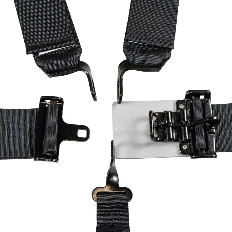 Zamp 5-Point Latch & Link Harness - Individual HANS/HNR Ready Harness / 3" Lap - Pull Down Adjust - Bolt-In/Wrap Around - Black