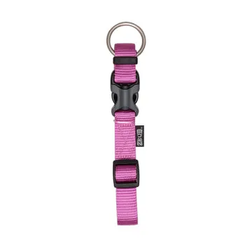 Zeus Adjustable Nylon Dog Collar - Fuchsia - Small - 1 cm x 22 cm-30 cm (3-8in x 9in-12in)